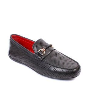 ROBERTO SERPENTINI 20650a Black Leather Moccasins Loafers Shoes